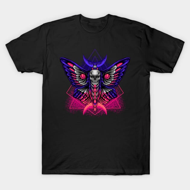 Creepy Skull Butterfly T-Shirt by machmigo